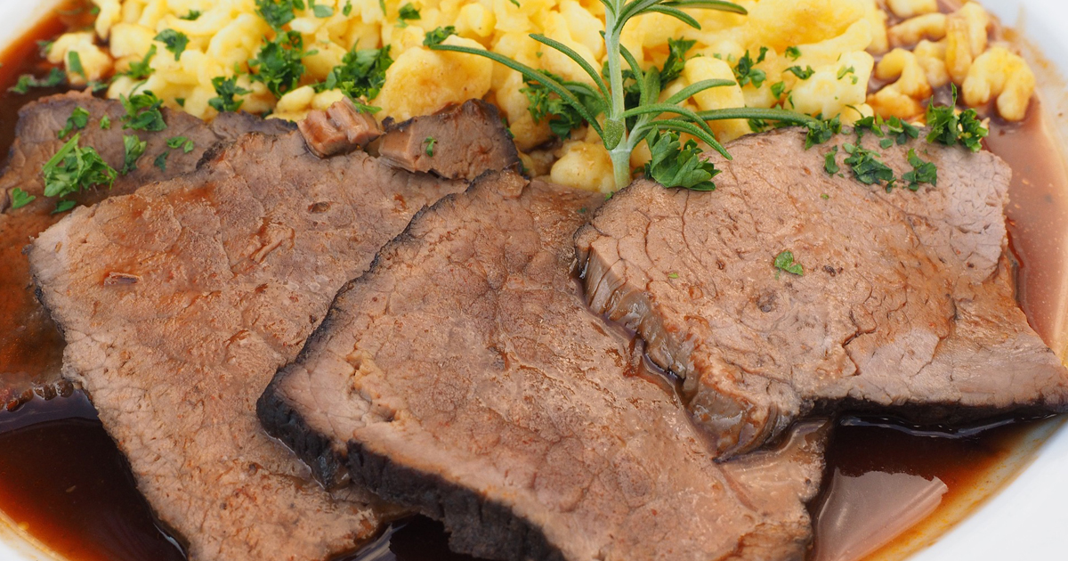 Sauerbraten Is A Beef Pot Roast Marinated In Vinegar And Spices